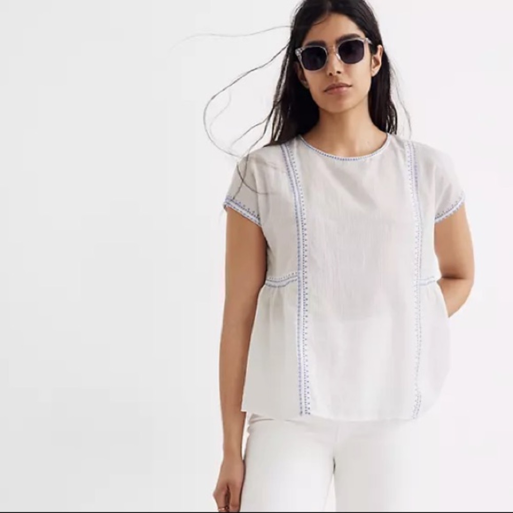Madewell embroidered top